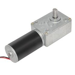 AZSSMUK DC Worm Gear Motor 12V to 24V, 6 rpm to 470RPM Self-Locking Reversed Mini Turbine Geared Carbon Brush Motor Speed Adjustable All Metal Gears