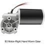 uxcell DC24V 80W 50RPM 6N.M Reversible Worm Gear Motor High Torque Speed Reducing Electric Gearbox Motor-JCF63R