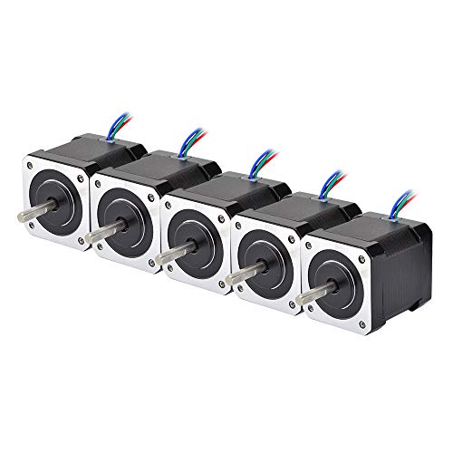 STEPPERONLINE 5PCS Nema 17 Stepper Motor Bipolar 2A 84oz.in 48mm 4-Lead for 3D Printer/CNC