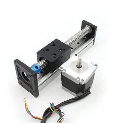 RATTMMOTOR 150mm Linear Stage Actuator CBX1605 Ball Screw Motorized CNC Lead Screw Motion XYZ Linear Slide Table Square Linear Rail Guide with NEMA23 Stepper Motor for DIY CNC Router Milling Machine