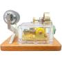 Teerwere Stirling Engine Motor DIY Metal Single Cylinder Stirling Engine Model Power Generator Micro External Combustion Engine Stem Model (Color : Silver, Size : One Size)