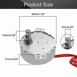 Fielect Synchronous Motor AC 24V 2.5-3RPM Turntable Motor CW/CCW Direction 4W TYC-50 Horizontal Hole Shaft