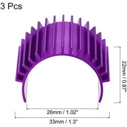 MECCANIXITY Motor Heat Sink Cooling Fins Aluminum 26mm Dia Purple for 370 380 Motor 3pcs