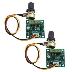 2Pcs DC1.8-15V 2A PWM Motor Speed Controller Adjustable Low Voltage Regulator Module Motor Governor with Rotatable Control Knob