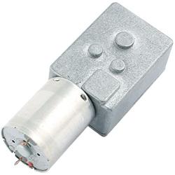 sourcing map Turbo Worm Geared Motor DC 12V 9RPM 6mmx13mm D-Shape Shaft Electric Power Silver Tone