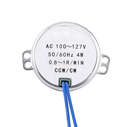 Synchronous Motor, 1Pc AC 100-127V 4W Electric Motor 50Hz 60Hz CCW CW Geared Motor for Electric Fan Ventilation Mechanism, Heater(0.8-1RPM)