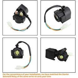 Stylemafia 3 Bolt Starter Motor Starter Solenoid Relay fit for 50cc 70 cc 90cc 100cc 110cc 125cc 4 Stroke Quad Wheelers ATVs Taotao SSR Roketa Go Karts Pit Bike Jonway SunL Dune Buggy Coolster