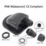 Black Waterproof Double Cable Entry Gland, ABS IP68 Water Protect Cable Duct Diameter 3-7mm for RV, Motorhomes, Campervans, Caravans, Boats, Solar Panels, CCTV