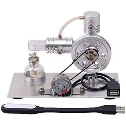 Yamix L-Shape Stirling Engine Model with USB Connector and Night Light