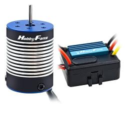 Hobby Fans 2435 4800KV Sensorless Brushless Motor & 35A Brushless ESC for 1/14 1/16 1/18 RC Car