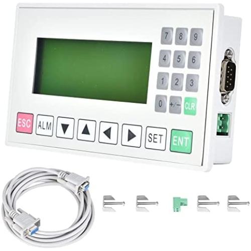 WagNian PLC All-in-one Controller,OP320- A-1-10MR, DC 24V Machine Operate Text Display Panel, 20 Keys Relay Output, LCD Screen Stepper Motor Control for CNC Router Engraving Milling, White, Standard