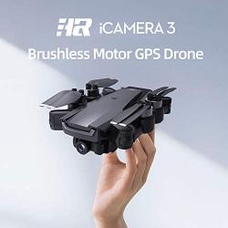 HR Drone with Brushless Motor For Adults,Foldable Drones with 4K FHD Camera Live Video And GPS Return Home,Quadcopter with Altitude Hold,Follow Me,Includes Carrying Bag（Black）