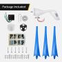 Dyna-Living 400W 12V Wind Turbine Generator & 800W 12V Wind Turbine Motor with Charge Controller for Home Marine Industrial Energy Blue and White 3 Blades (Not Included Mast)