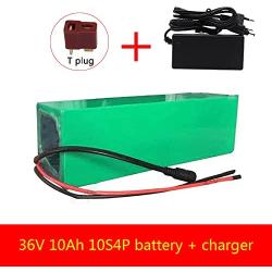 Jieoto 36V 10000mAh 10S 4P Electric Bicycles Battery Pack 10AH Lithium Battery Pack for 750W 500W 350W 250W 200W Motors for Electric Scooters Electric Tools with Charger