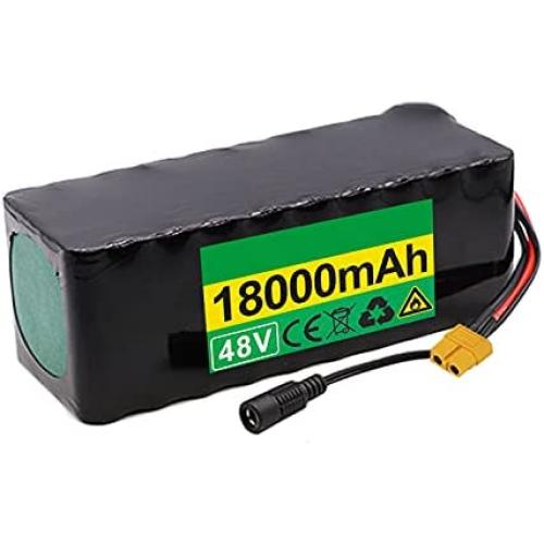 Wnicek 48V 18AH E-Bike Lithium Battery Customizable Battery Pack 13S 3P 21700 Battery for Motors Within 1000W for Electric Scooters Electric Tricycles Electric Wheelchairs with Charger