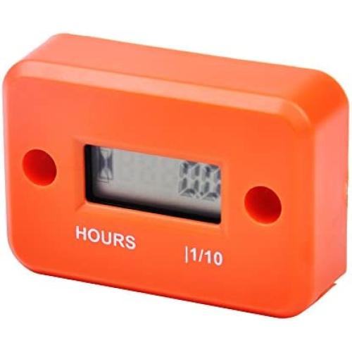 Nine-Rong Digital LCD Inductive Hour Meter Hourmeter Waterproof for Marine Boat SnowBlower Inverter Generator Motorcycle ATV Lawn Mower and Small Gas Engine(Black)