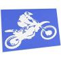 3dRose Motor X Dirt Bike Monotone Vector Art White Design - Desk Pad Place Mats (dpd-356220-1)