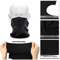 Pack of 2 Bandana Face Hat for Outdoor Airsoft Motorcycle Ski Mask Winter Sun Balaclava Black Tactical Hood Helmet Face Cover