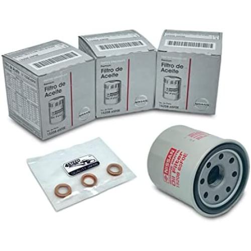SET 3 PCS NEW Genuine OEM Engine Oil Filter 15208-65F0E + Drain Plug 4STEED MOTORS 11026-JA00A Compatible with Nissan Infiniti