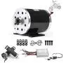 Kunray 48V 1000W Brushed DC Motor High Speed Electric Motor & DC Brush Controller & Gas Accelerator Throttle & Ignition Lock for Dirt Bike e-Bike ATV Go Kart Moped Mini Bikes Motorized Bicycle