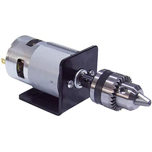 BEMONOC DC Motor 12V 5500RPM Lathe Press With Miniature Hand Drill Chuck & Bracket High Speed 775 DC Motor For DIY Assembly