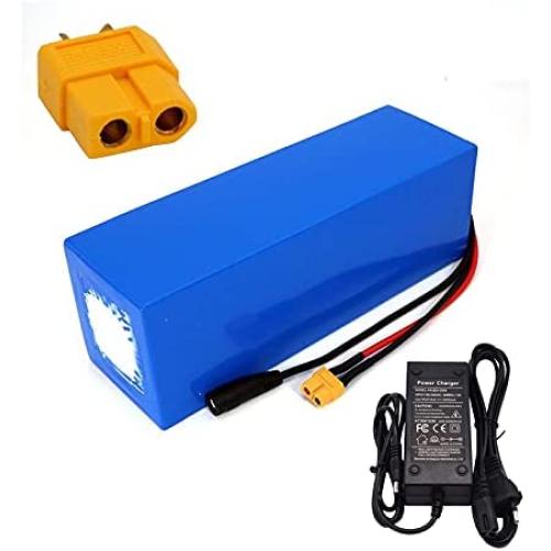 Jieoto 36V 12Ah 10S 4P E-Bike Lithium Battery Pack for 750W 500W 350W 250W 200W Motor for Electric Tricycles Electric Tools Power Wheelchairs Electric Scooters with Charger