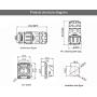 Aviation Connector M20 Plastic Female Plug + Square Male Socket Φ20mm Outdoor Waterproof IP67 Connectors with Cap Panel Mount 2 Pin Gold Plated for Industrial Device Power