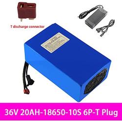Wnicek 36V 20Ah 10S6P E-Bike Lithium Battery Pack 25Ah 10S8P Electric Bikes Li-ion Battery with Charger for 200W-1000W Motor for Scooters Electric Tools Electric Tricycles