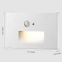 MYTH REALM LED Stair Light with Motion and Photocell Sensor Vertical 3W WH Finish Waterproof, Applicable for Indoor Outdoor high Brightness for Stairway Balcony Basement 2 Size (White, 4.5
