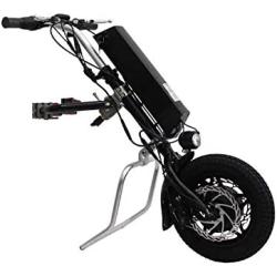 CONHIS MOTOR Wheelchair Tractor 36V 250W 350W 500W 12inch Electric Handcycle Wheelchair Attachment Handbike DIY Conversion Kit with 8.8AH or 10.4AH or 11.6AH Battery (36V 500W, 11.6AH Battery)