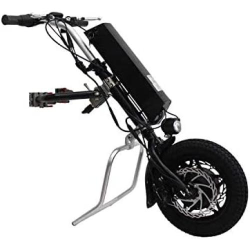 CONHIS MOTOR Wheelchair Tractor 36V 250W 350W 500W 12inch Electric Handcycle Wheelchair Attachment Handbike DIY Conversion Kit with 8.8AH or 10.4AH or 11.6AH Battery (36V 500W, 11.6AH Battery)