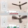 ENERLITES 3 Speed Ceiling Fan Control, 120VAC, 2.5A, Single-Pole, Neutral Wire NOT Required, 17000-F3-W-F, White
