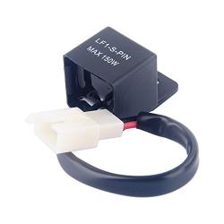 2-Pin LED Electronic Flasher Relay, 12V Indicator Light Flasher Relay Fix for Motorcycle/Bike LED Turn Signal Bulbs Hyper Flash/Rapid Blink Issues