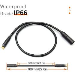 Ebike Hub Motor Extension Cable,9 Pin Waterproof Extension Cable for Electric Bike and Escooter Female to Male 60cm 130cm 160cm Wire of Conversion Kit