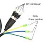 Electric Bicycle 9 Pin 60cm Male Motor Cable Ebike Motor Adapter with Hall Sensor Connector Ebike Conversion Parts