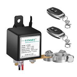 KTNNKG DC12V Remote Battery Disconnect Switch Auto On Off Kill Switch for Car, 200A Electromagnetic Solenoid Valve Terminal