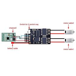 FPVKing Dual Way Bidirectional Brushed ESC 2S-3S Lipo 5A ESC Speed Control for RC Model Boat Tank 130 180 Brushed Motor Spare Parts