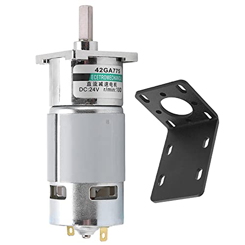 XD‑42GA755 24V DC Gear Motor , Controllers Motor Speed Controllers Eccentric Output Shaft Sport Control Small Low Speed CW CCW Permanent Magnet + Bracket [200rpm/min]