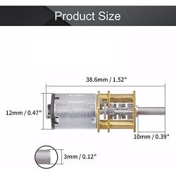 Fielect Mini Gear Motor DC 12V 20RPM Micro Gear Motor, Speed Reduction Motor N20 for RC Car, Robot Model, DIY Engine Toys