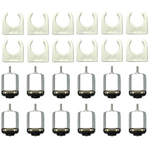 EUDAX 12 Pcs Rectangular DC Motor Mini Electric Motor 1.5-3V 24000RPM, Motor Mounting Bracket Holder for DIY Toys