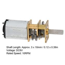 DC 6V Gear Motor, 10 RPM High Torque Motor, Speed Reduction Geared Motor with 3x10mm Shaft for Robots Home Appliances, Geared Motor