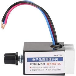 Motor Speed Controller, Universal DC 12V/24V Motor Speed Controller Switch For Car Truck Fan Heater Control for Adjusting Speed of Automobile Fan Heater, Defroster, Fans, etc 10A