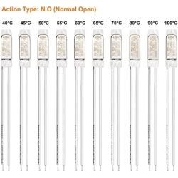 uxcell 10pcs KSD9700 Thermostat N.O 40-100°C(104-212°F) Temperature Control Switch Assortment Kits