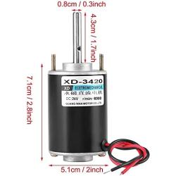 12V/24V 30W CW/CCW Permanent Magnet DC Motor Reversible Electric Gear Motor High Speed for DIY Generator (24V 6000RPM)