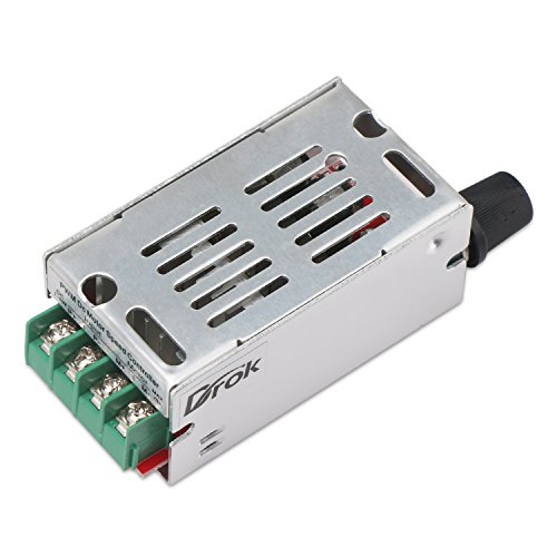 12V Fan Controller, DROK DC Motor Speed Controller for Brush Motor 7V-60V 20A 420W PWM Driver Board Control 12V 24V 36V 48V Regulator Cooling Fan Dimmer Governor Pulse Width Modulator with Adjust Knob