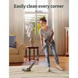 KALADO KCV01 4 in 1 Cordless Self-Stand Vacuum with 26Kpa Suction, 240W Power Motor Up to 45mins Runtime, LED Display, Washable HEPA Filter in Titanium Black for Pet Hair, Carpet, Hard Floor
