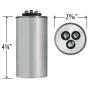 GE/Genteq 27L801BZ3 27L801-80 + 7.5 uf MFD 440 Volt VAC Genteq Replacement Round Dual Run Capacitor