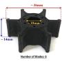 Boat Motor Water Pump Impeller 6L5-44352-00 replace Yamaha 4-stroke 2.5HP F2.5 Outboard and 2-stroke 3hp 3AMS Outboard engine