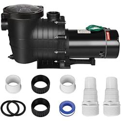 Anbull 1.5HP 6480GPH Pool Pump, Powerful Self Priming Dual Voltage in/Above Ground Swimming Pool Pump with Strainer Basket (1100W/60HZ)