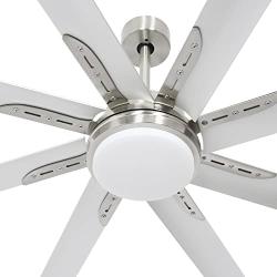 72 Inch Damp Rated Industrial DC Motor Ceiling Fan with LED Light, ETL Listed Indoor Ceiling Fans for Kitchen Bedroom Living Room Basement, 6-Speed Remote Control